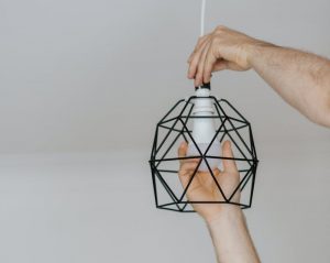 installing a light bulb